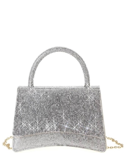 Rhinestone All Over Curved Handle Bag HD-3897 GOLD